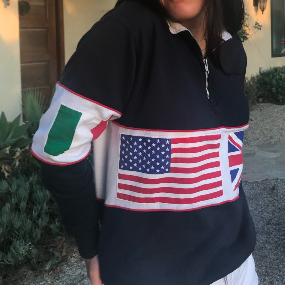 Brandy Melville Isabella Flag Sweatshirt